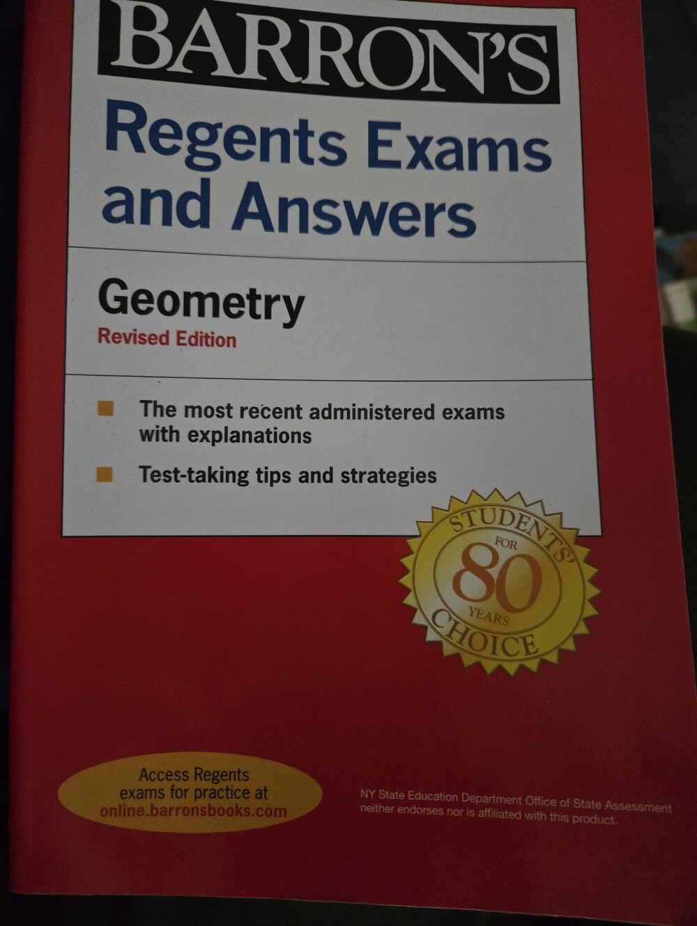 Barron's Regents Exams and Answers: Geometry - Red Cover